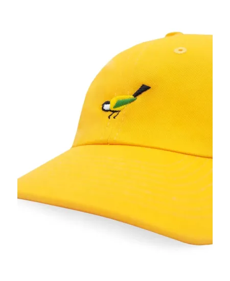Low profile baseball cap Tit bird yellow