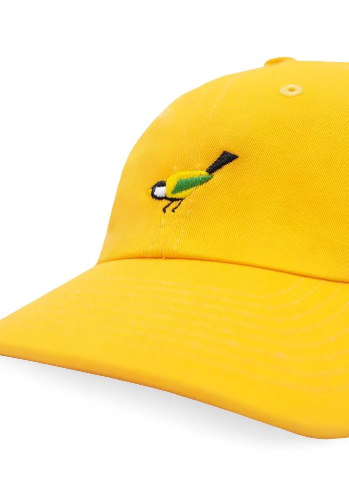 Low profile baseball cap Tit bird yellow