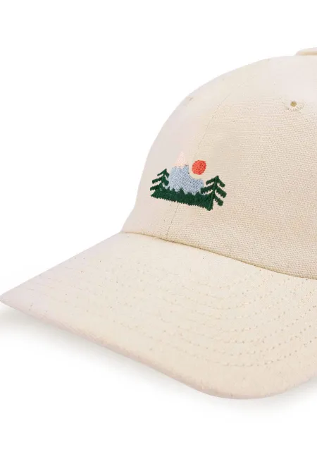 Low profile organic cotton baseball cap Mountains