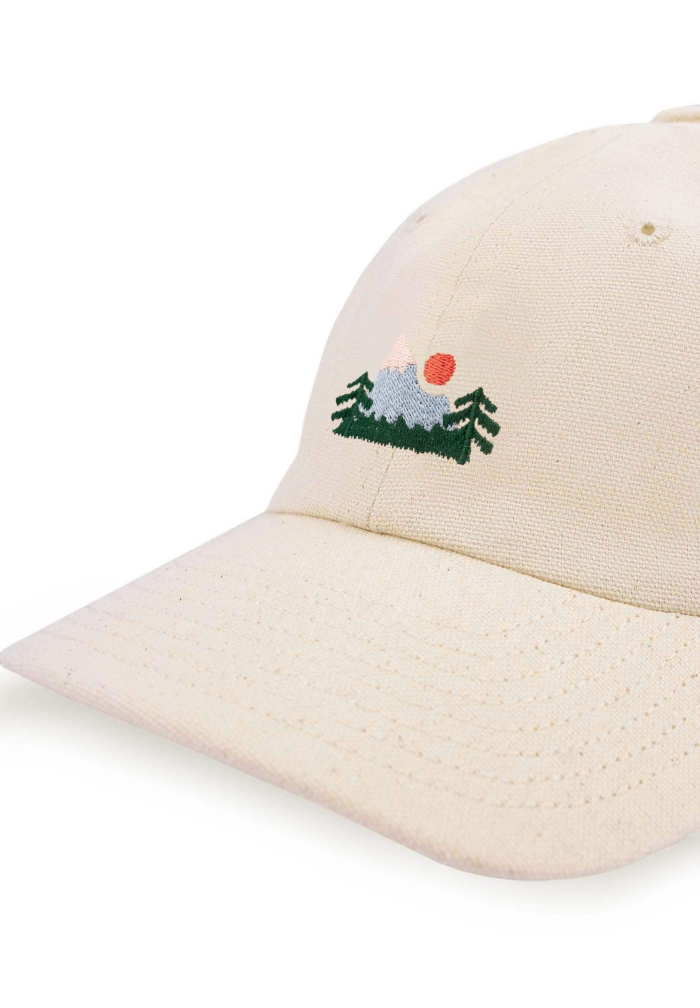 Low profile organic cotton baseball cap Mountains