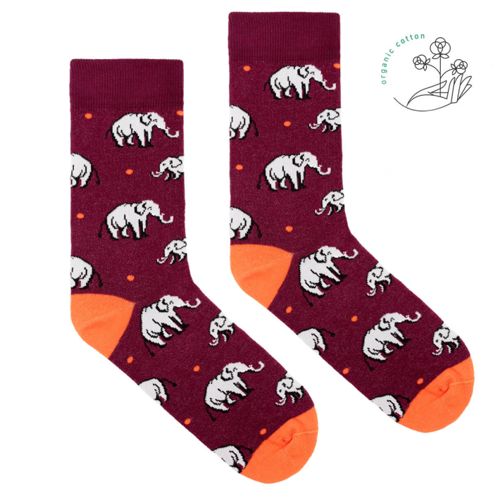 Organic cotton socks Elephants