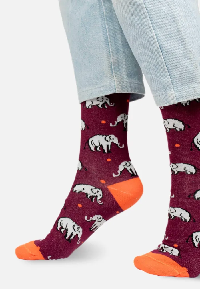 Skarpetki z bawełny organicznej Słonie