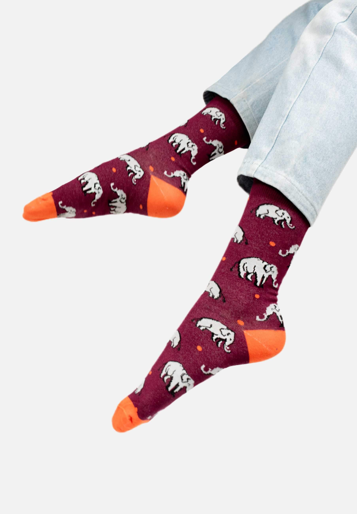 Organic cotton socks Elephants