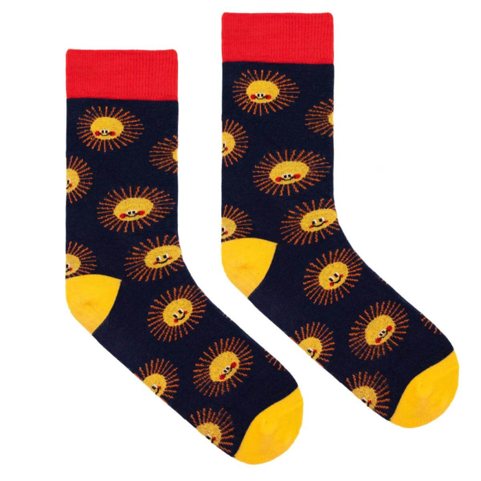 Organic cotton socks Sunny face