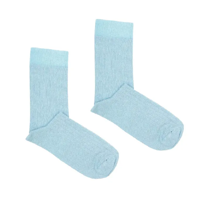 Classic light blue suit socks with purple elastane