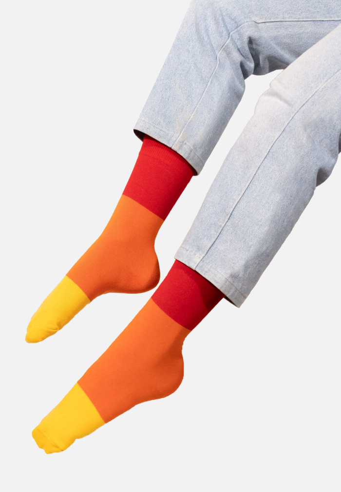Organic cotton colorful socks sahara