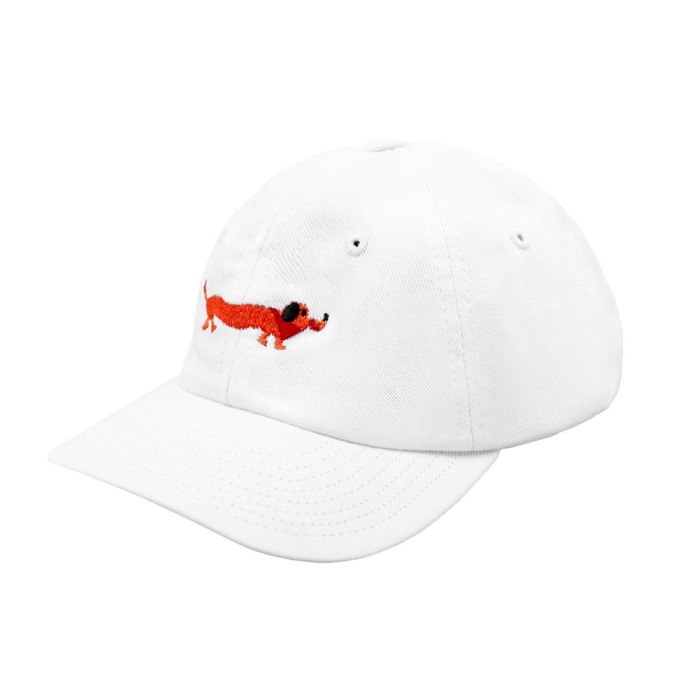 Low profile baseball cap Dachshund white