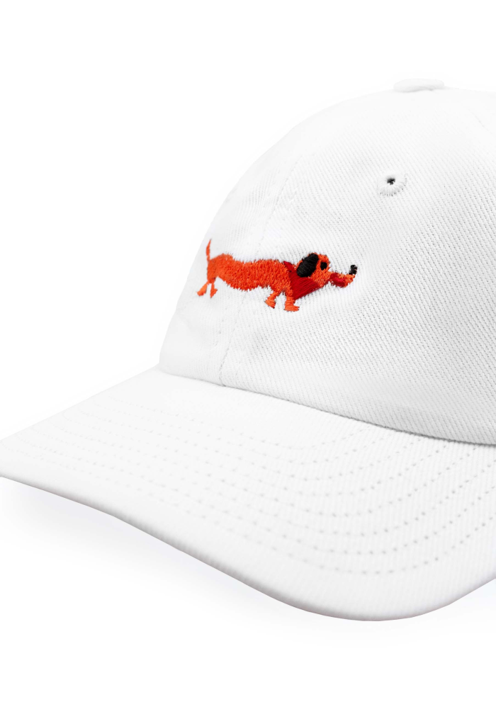 Low profile baseball cap Dachshund white