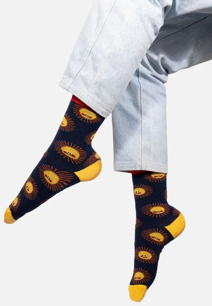 Organic cotton socks Sunny face