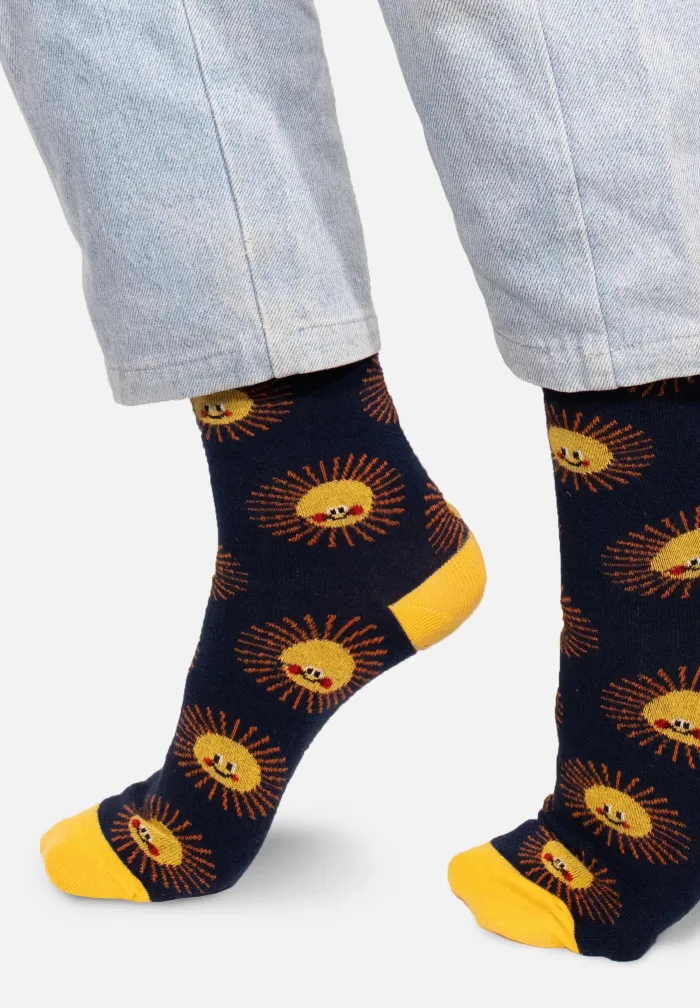 Organic cotton socks Sunny face