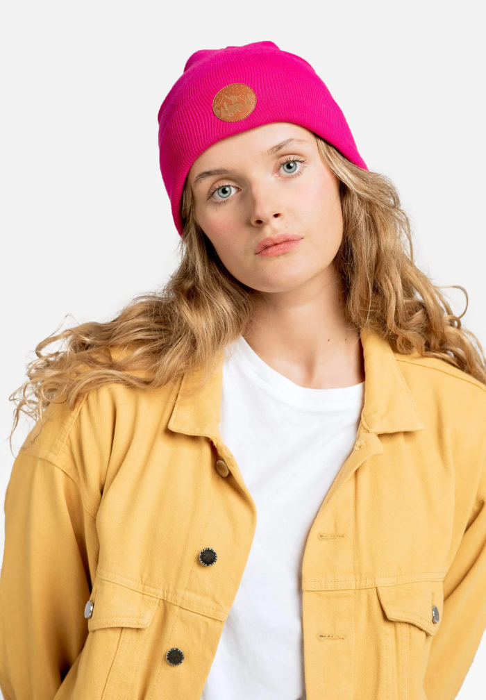 Pink organic cotton classic beanie