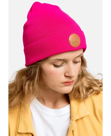 Czapka beanie z bawełny organicznej różowa