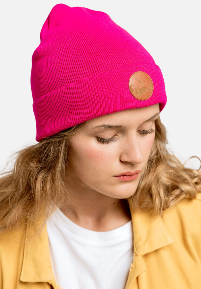 Pink organic cotton classic beanie