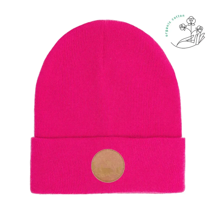 Pink organic cotton classic beanie