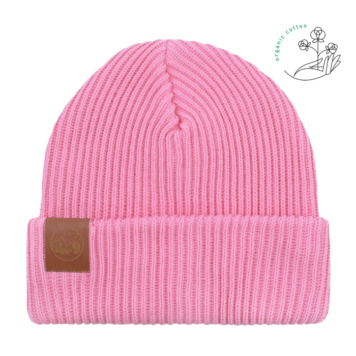 Pink levconia organic cotton winter beanie