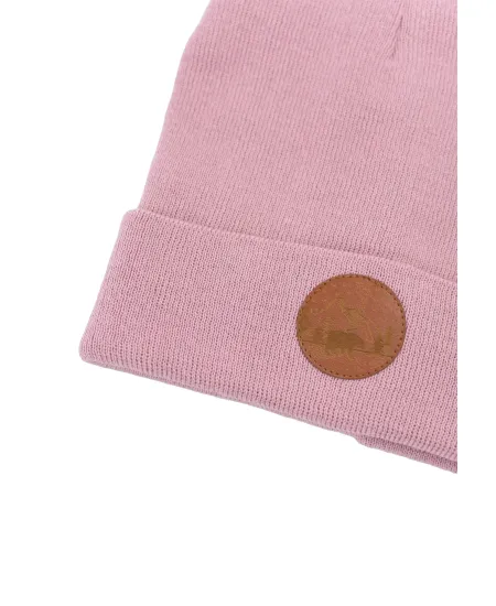 Czapka beanie z bawełny organicznej pudrowy róż