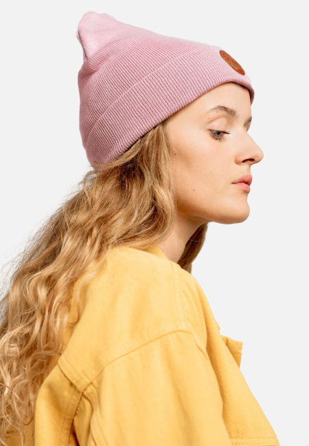 Powder pink organic cotton classic beanie