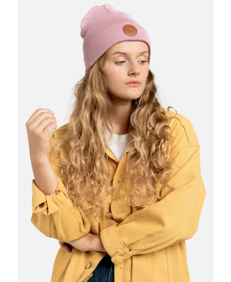 Czapka beanie z bawełny organicznej pudrowy róż