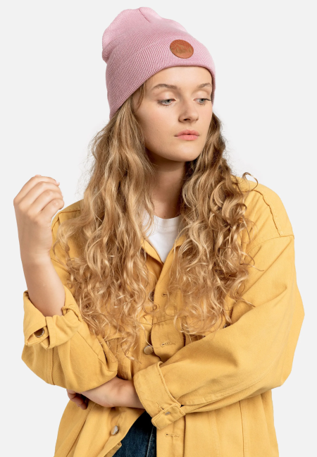 Powder pink organic cotton classic beanie