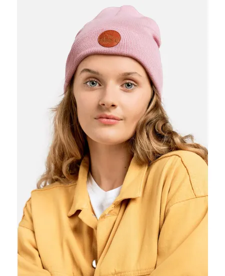 Czapka beanie z bawełny organicznej pudrowy róż