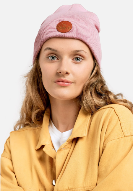 Powder pink organic cotton classic beanie