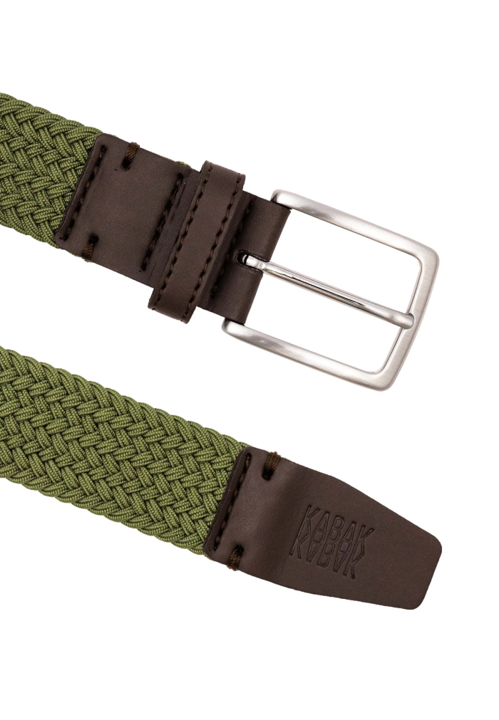 Recycled woven belt olive