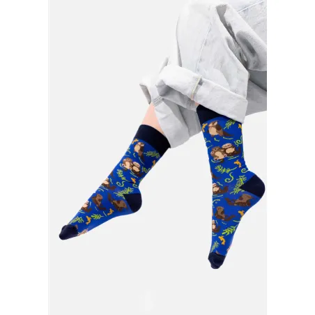 Socks Otters in cornflower love