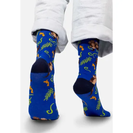 Socks Otters in cornflower love