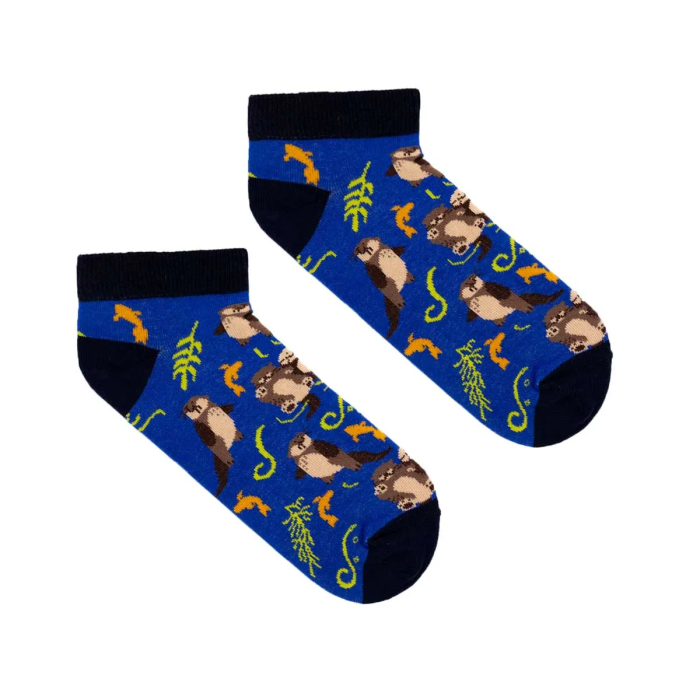 Ankle socks otters in cornflower love