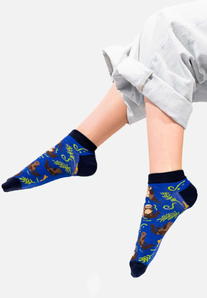 Ankle socks otters in cornflower love