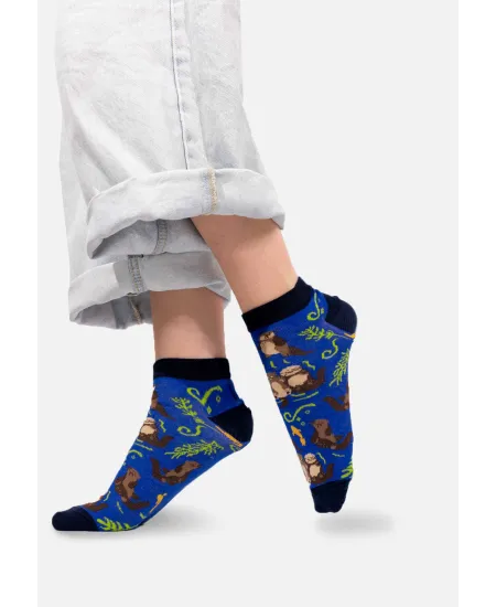 Ankle socks otters in cornflower love