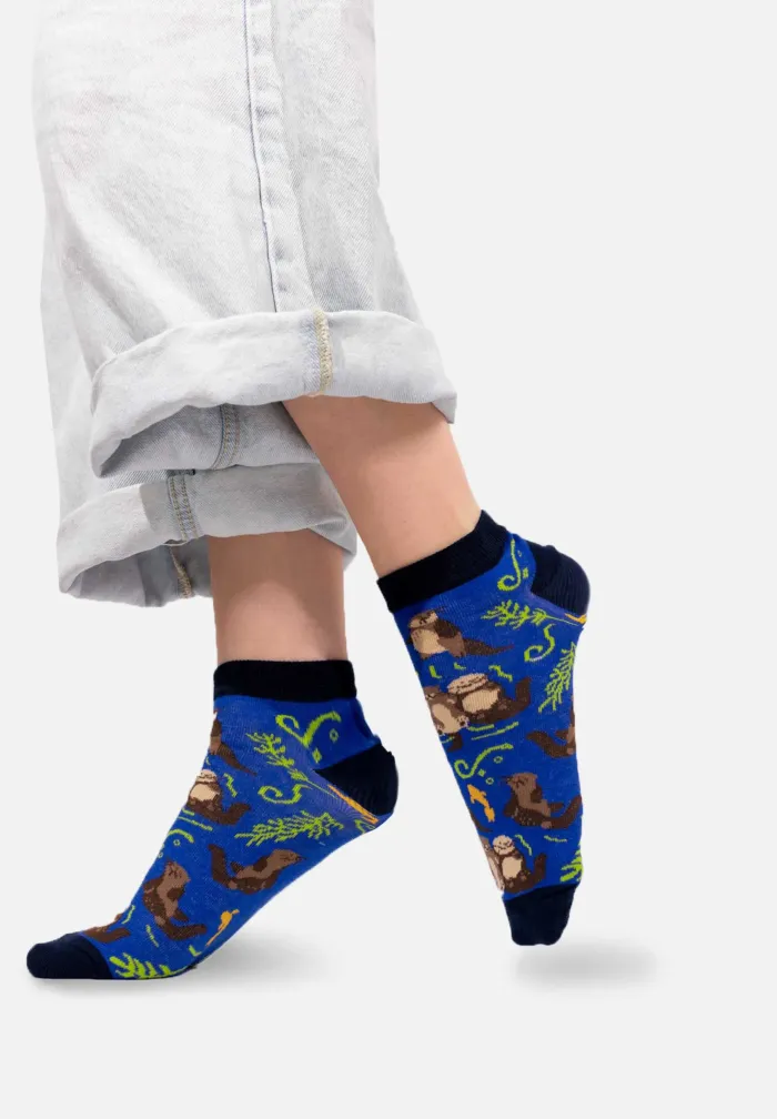 Ankle socks otters in cornflower love