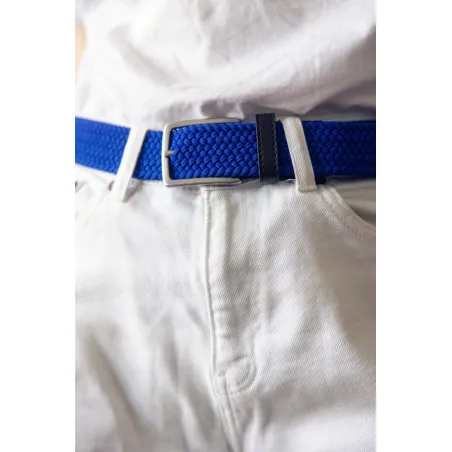 Recycled woven belt cornflower blue