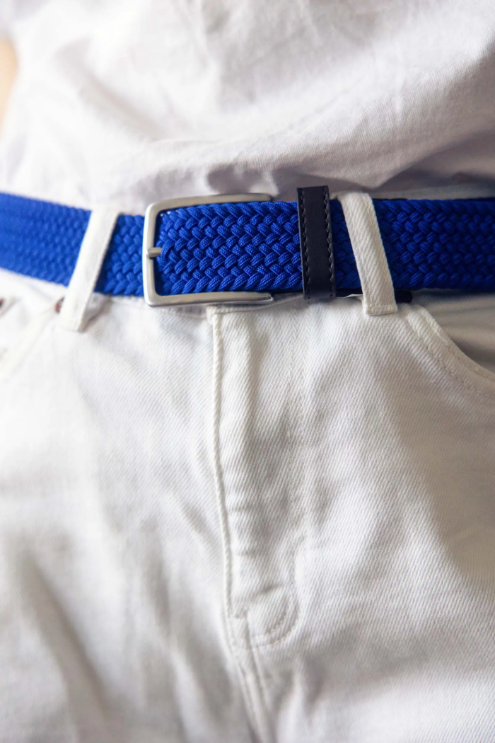 Recycled woven belt cornflower blue