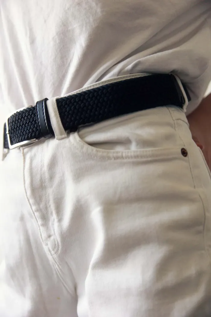 Pasek pleciony z recyklingu czarny