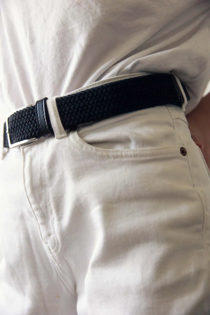 Recycled woven belt black