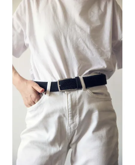 Recycled woven belt black
