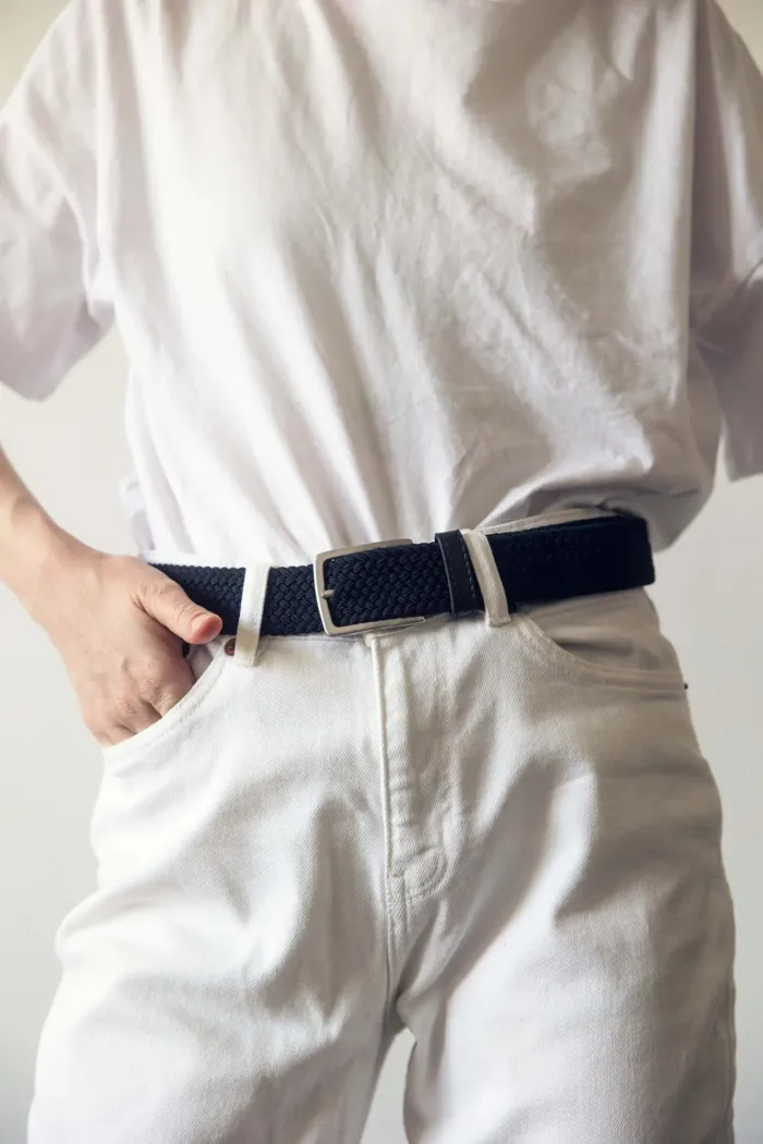 Pasek pleciony z recyklingu czarny