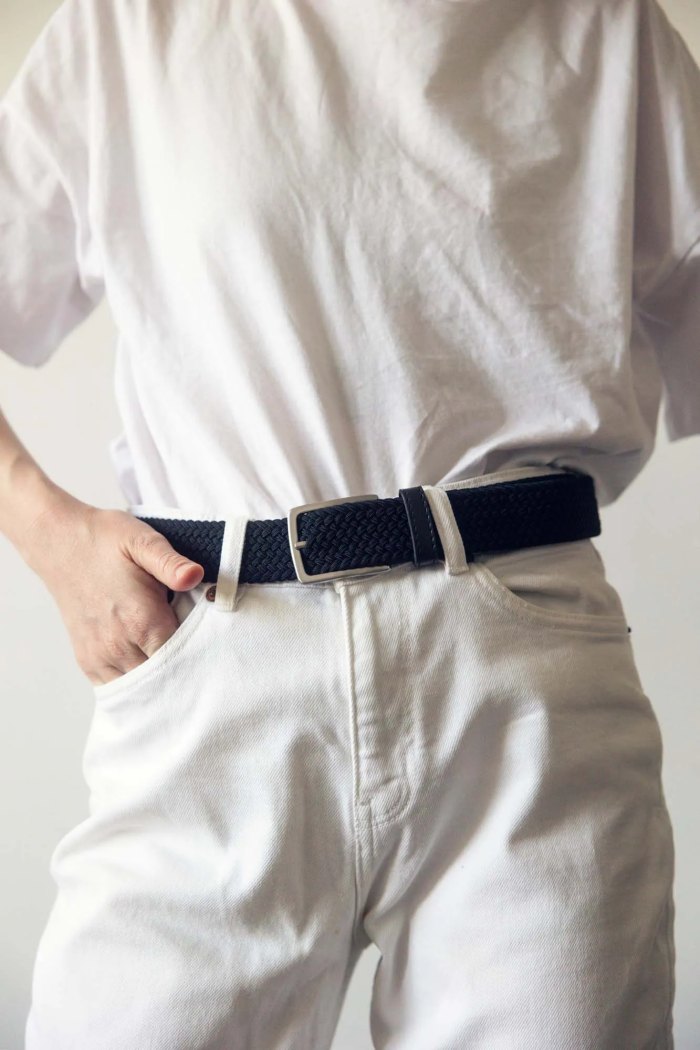 Recycled woven belt black