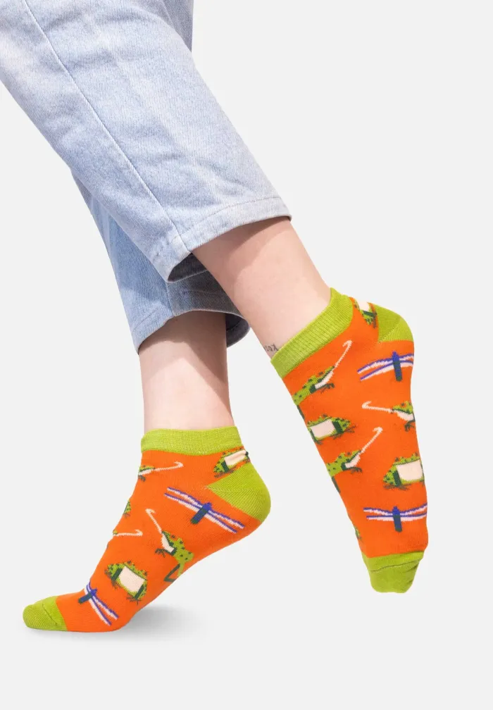 Skarpetki stopki z bawełny organicznej Żaba Śmieszka