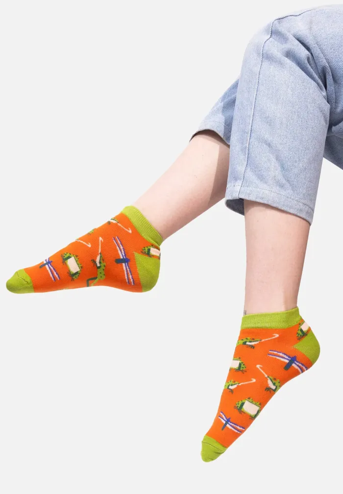 Skarpetki stopki z bawełny organicznej Żaba Śmieszka