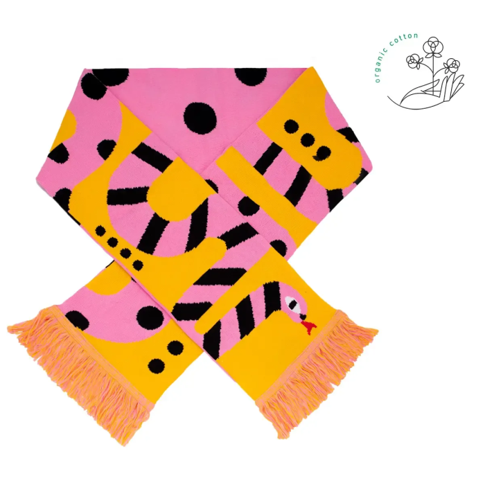 Organic cotton scarf Snake