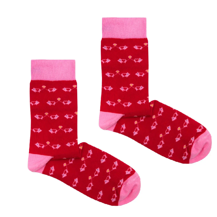 Socks Valentine's piggies red