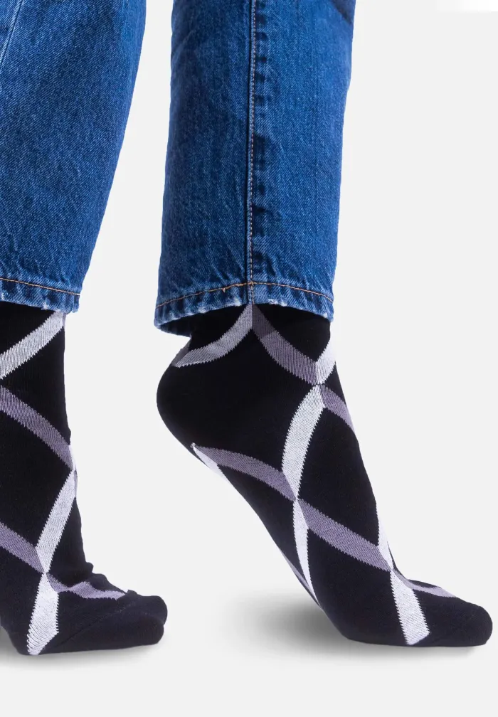 Skarpetki klasyczne z bawełny organicznej wstążki czarne