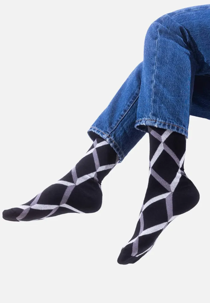 Skarpetki klasyczne z bawełny organicznej wstążki czarne