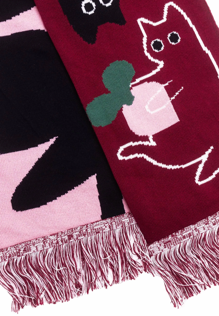 Organic cotton scarf Cat Mischief