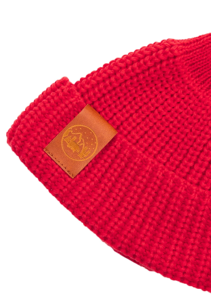 Red tulip organic cotton burglar beanie