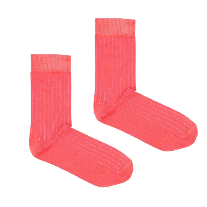 Classic pink suit socks with light blue elastane