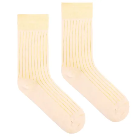 Classic organic cotton pale pink suit socks with yellow elastane
