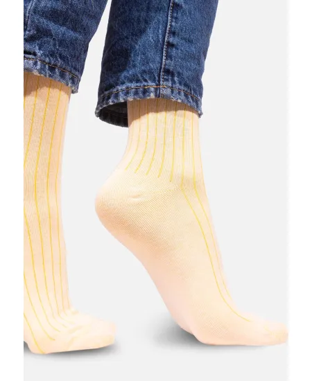 Classic organic cotton pale pink suit socks with yellow elastane